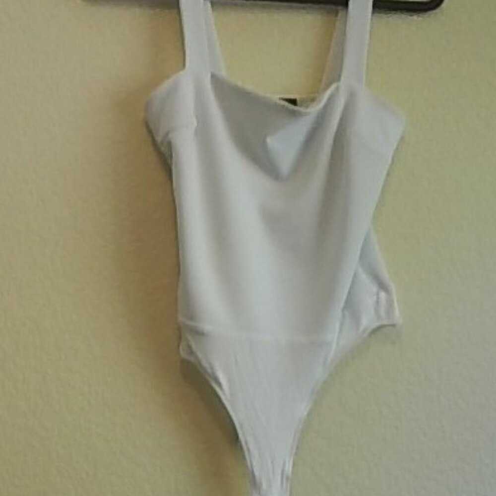 White Square Neck Tank Bodysuit